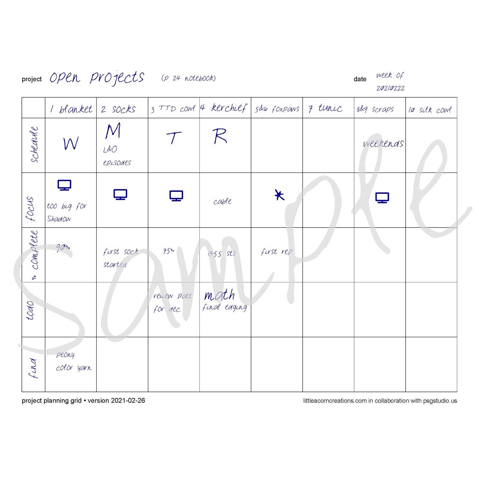 Project Planning Grid
