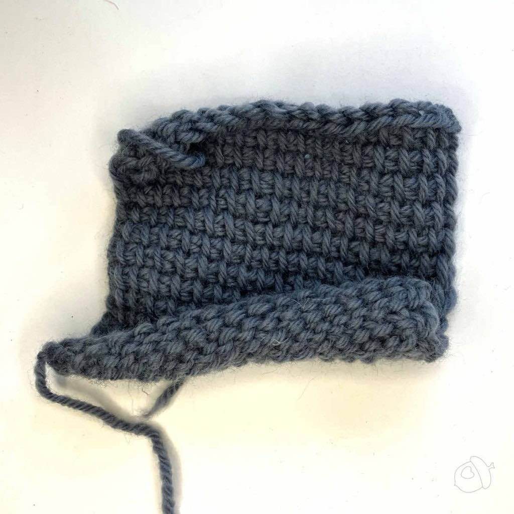 lb local wool, tunisian crochet swatch unblcoked